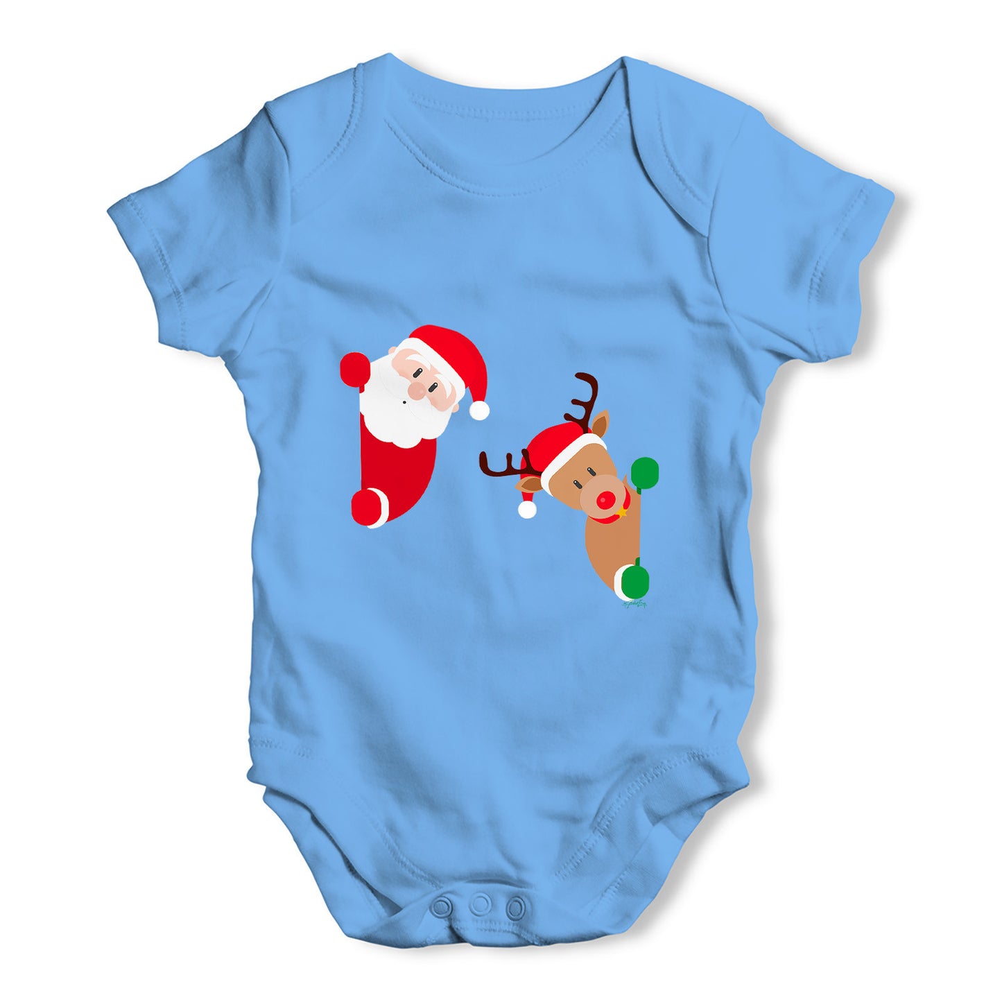 Santa & Rudolph Peekaboo Baby Grow Bodysuit