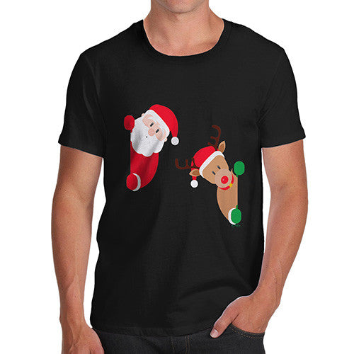 Men's Santa & Rudolph Peekaboo T-Shirt