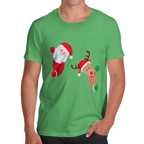 Men's Santa & Rudolph Peekaboo T-Shirt