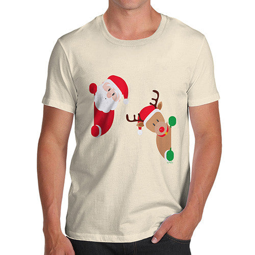 Men's Santa & Rudolph Peekaboo T-Shirt