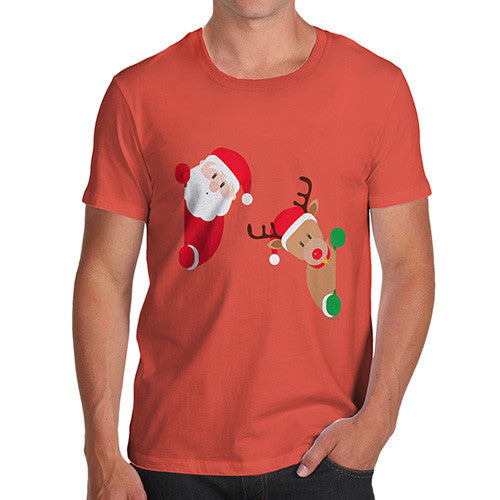 Men's Santa & Rudolph Peekaboo T-Shirt