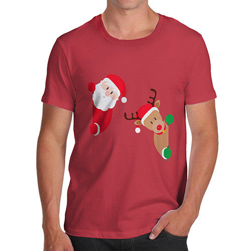 Men's Santa & Rudolph Peekaboo T-Shirt