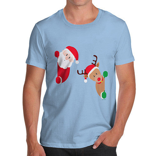 Men's Santa & Rudolph Peekaboo T-Shirt