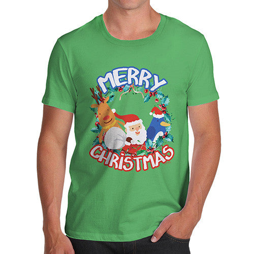 Men's Merry Christmas Wreath T-Shirt