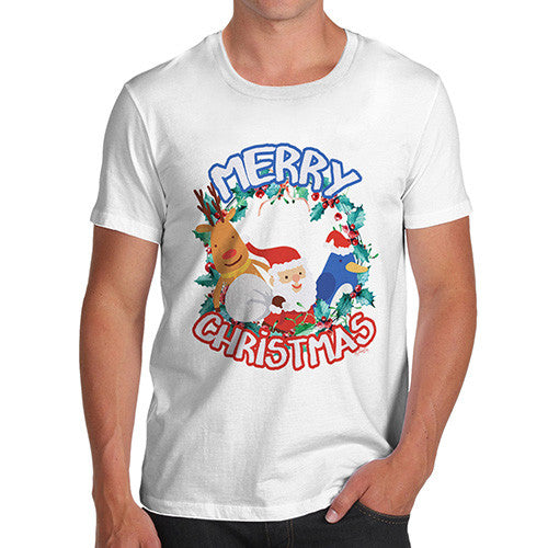 Men's Merry Christmas Wreath T-Shirt