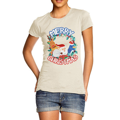 Women's Merry Christmas Wreath T-Shirt