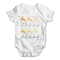 Gold & Silver Reindeer Pattern Baby Grow Bodysuit