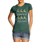 Women's Gold & Silver Reindeer Pattern T-Shirt