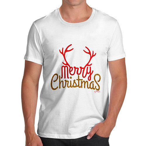 Men's Merry Christmas Antlers T-Shirt