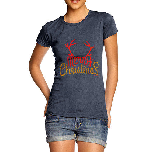 Women's Merry Christmas Antlers T-Shirt