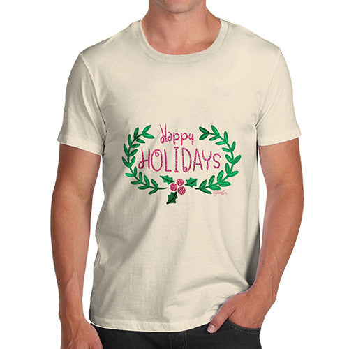 Men's Happy Holidays Holly T-Shirt