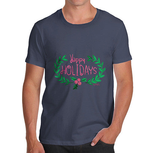 Men's Happy Holidays Holly T-Shirt