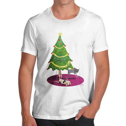 Men's Cats Under The Christmas Tree T-Shirt