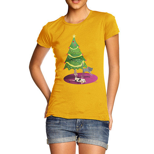 Women's Cats Under The Christmas Tree T-Shirt