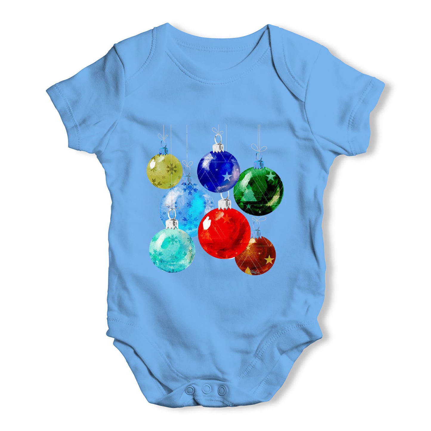 Christmas Baubles Baby Grow Bodysuit