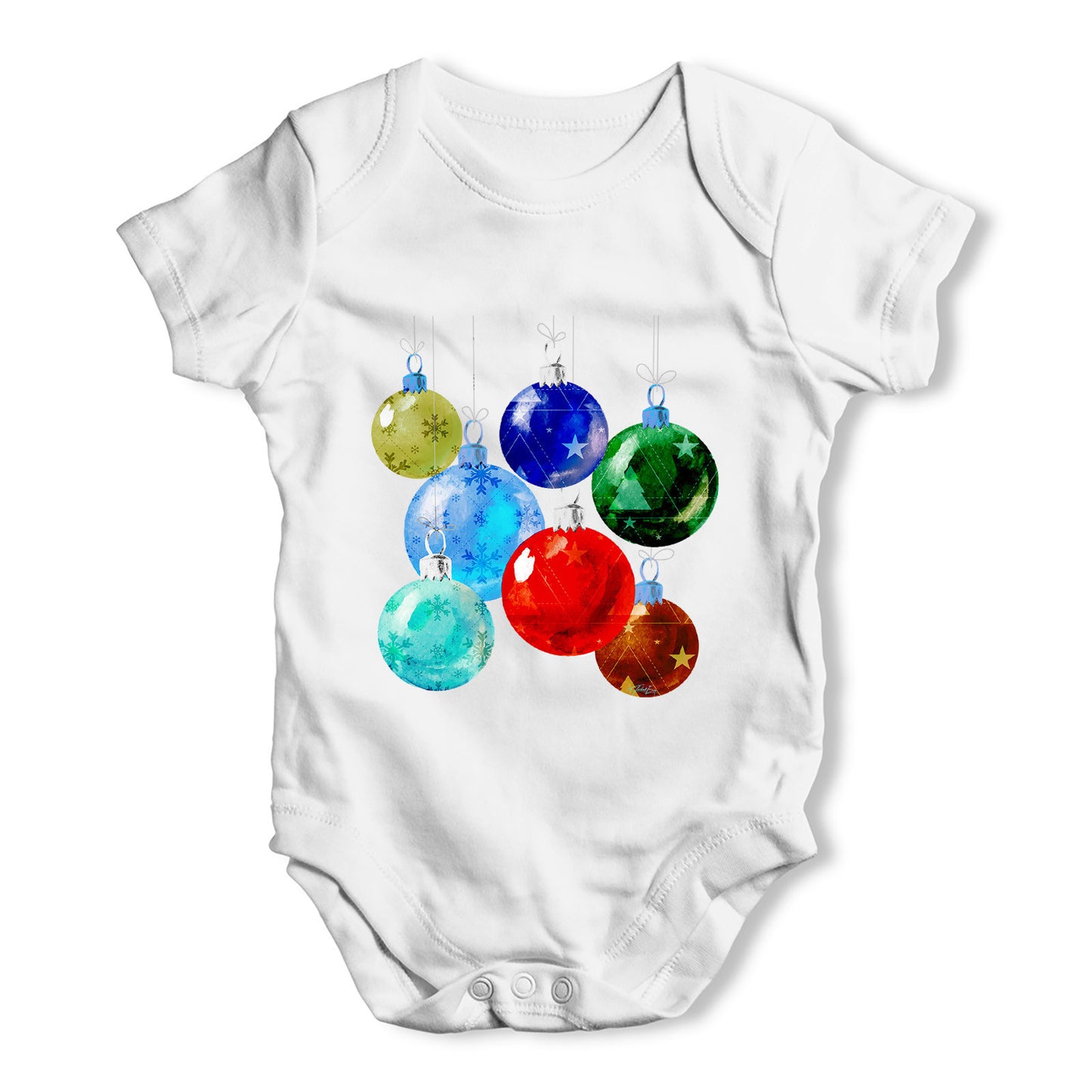 Christmas Baubles Baby Grow Bodysuit