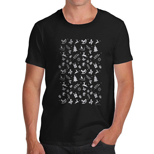 Men's Silver Christmas Pattern T-Shirt