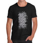 Men's Black & White Geometric Chevron Pattern T-Shirt