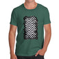 Men's Black & White Geometric Chevron Pattern T-Shirt