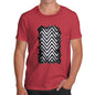 Men's Black & White Geometric Chevron Pattern T-Shirt