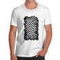 Men's Black & White Geometric Chevron Pattern T-Shirt