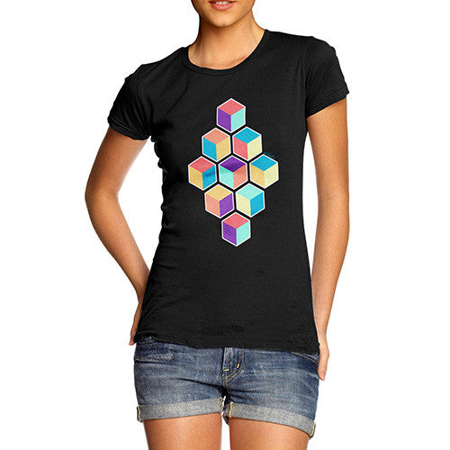 Women's Geometric Cubes T-Shirt