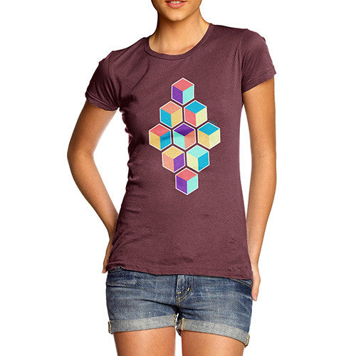 Women's Geometric Cubes T-Shirt