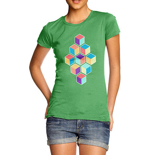 Women's Geometric Cubes T-Shirt