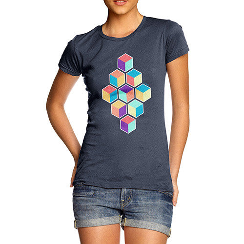 Women's Geometric Cubes T-Shirt