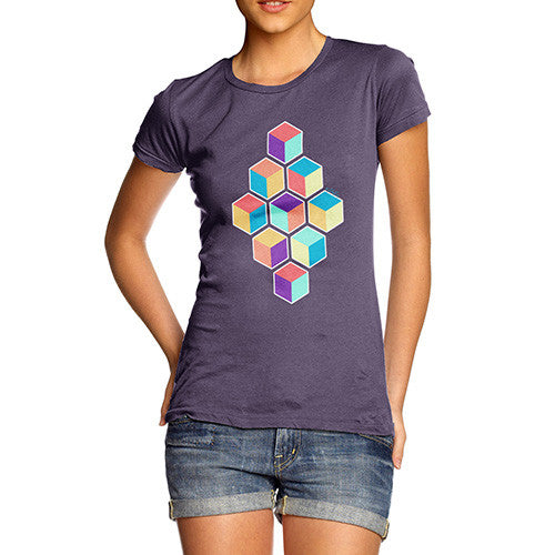 Women's Geometric Cubes T-Shirt