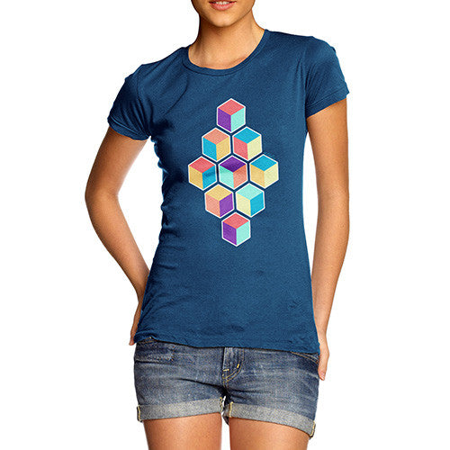 Women's Geometric Cubes T-Shirt