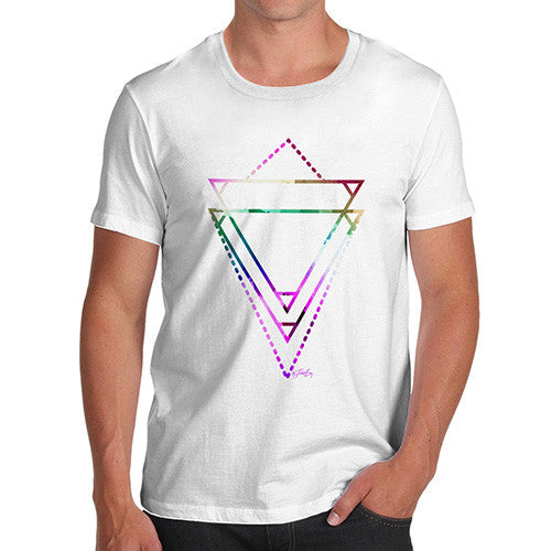 Men's Geometric Watercolour Triangles T-Shirt