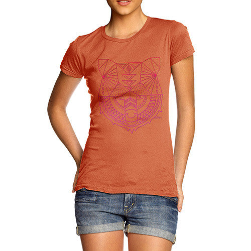 Women's Geometric Tribal Bear T-Shirt