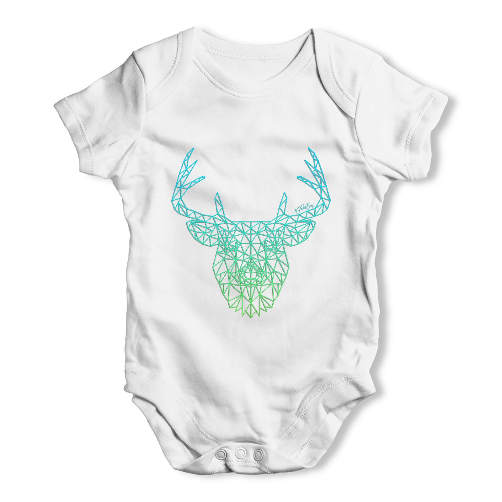 Geometric Stag Baby Grow Bodysuit