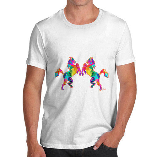 Men's Geometric Rainbow Horses T-Shirt