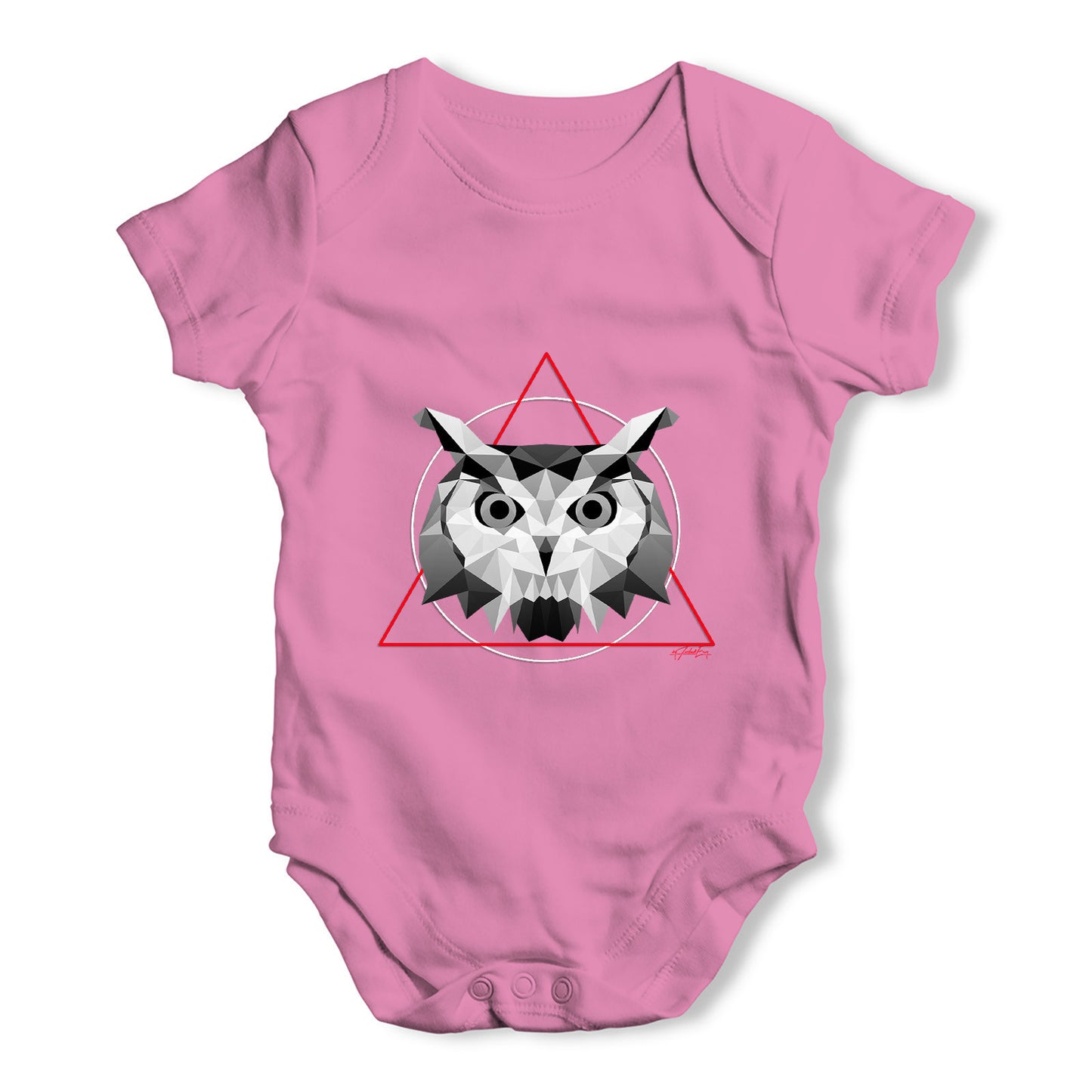 Geometric Owl Face Baby Grow Bodysuit