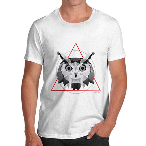 Men's Geometric Owl Face T-Shirt