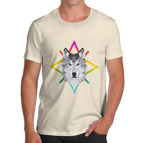 Men's Geometric Wolf Face T-Shirt