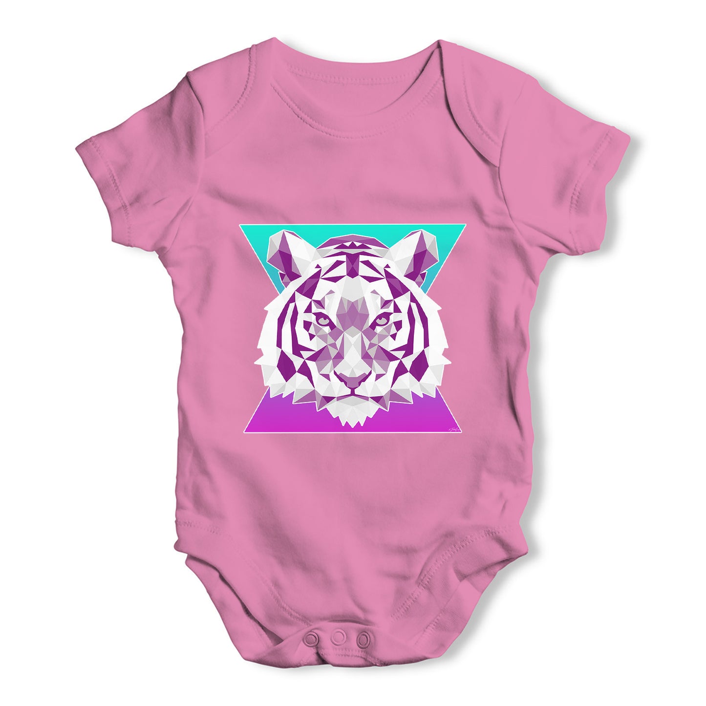 Geometric Tiger Face Baby Grow Bodysuit