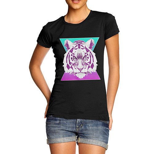 Women's Geometric Tiger Face T-Shirt