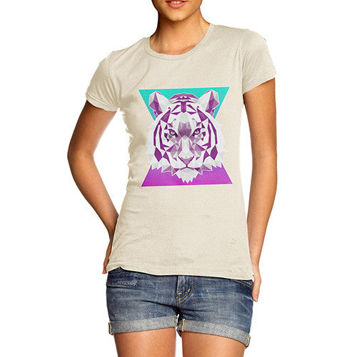 Women's Geometric Tiger Face T-Shirt