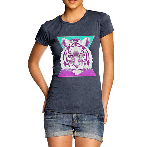 Women's Geometric Tiger Face T-Shirt