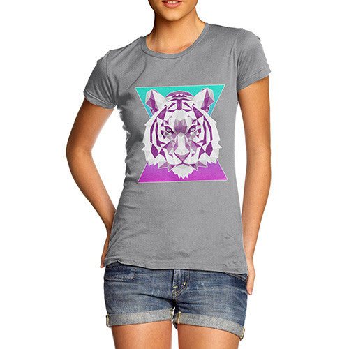 Women's Geometric Tiger Face T-Shirt