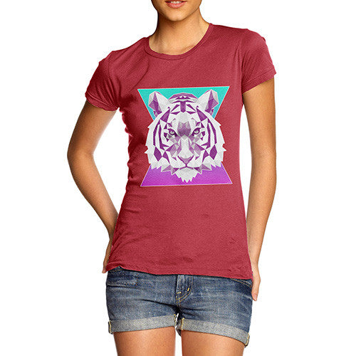 Women's Geometric Tiger Face T-Shirt