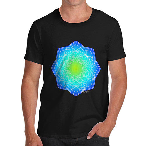 Men's Geometric Blue & Green Mandala T-Shirt