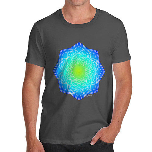 Men's Geometric Blue & Green Mandala T-Shirt