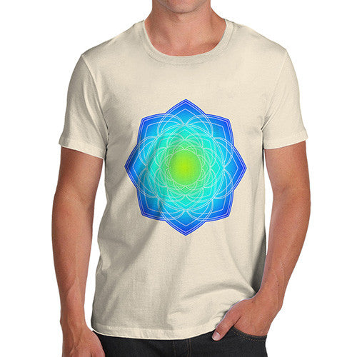 Men's Geometric Blue & Green Mandala T-Shirt