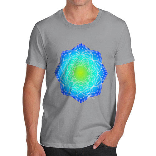 Men's Geometric Blue & Green Mandala T-Shirt