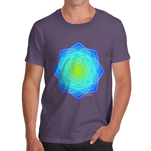 Men's Geometric Blue & Green Mandala T-Shirt