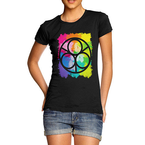 Women's Geometric Rainbow Circles T-Shirt